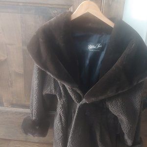 Chocolate brown faux fur jacket